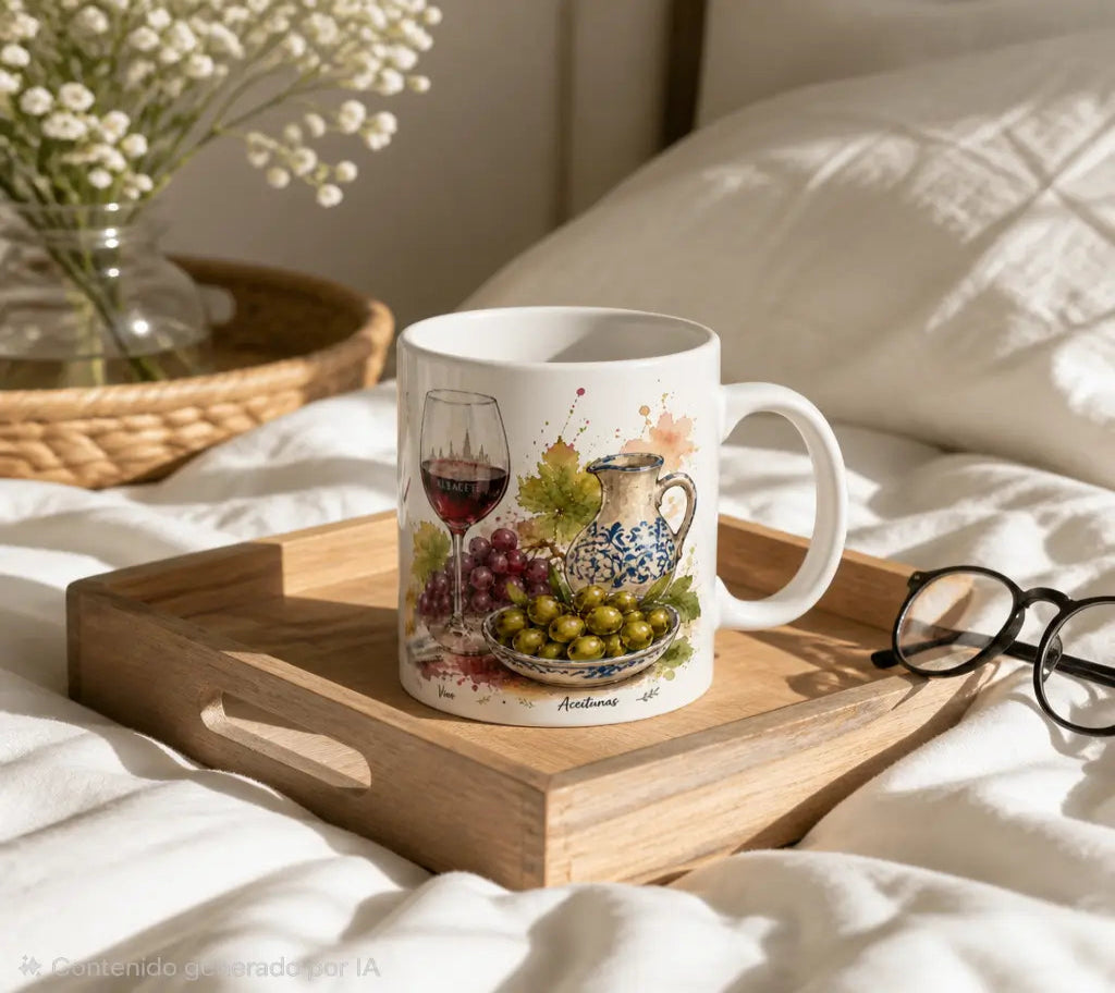 Taza de cerámica blanca con el diseño &