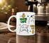 Diseño extendido de taza Flork con frases "Hazme café", "Dame café" y "Quiero café" en diferentes colores.