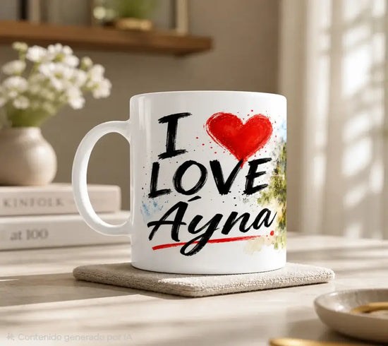 Taza de cerámica blanca con el diseño &